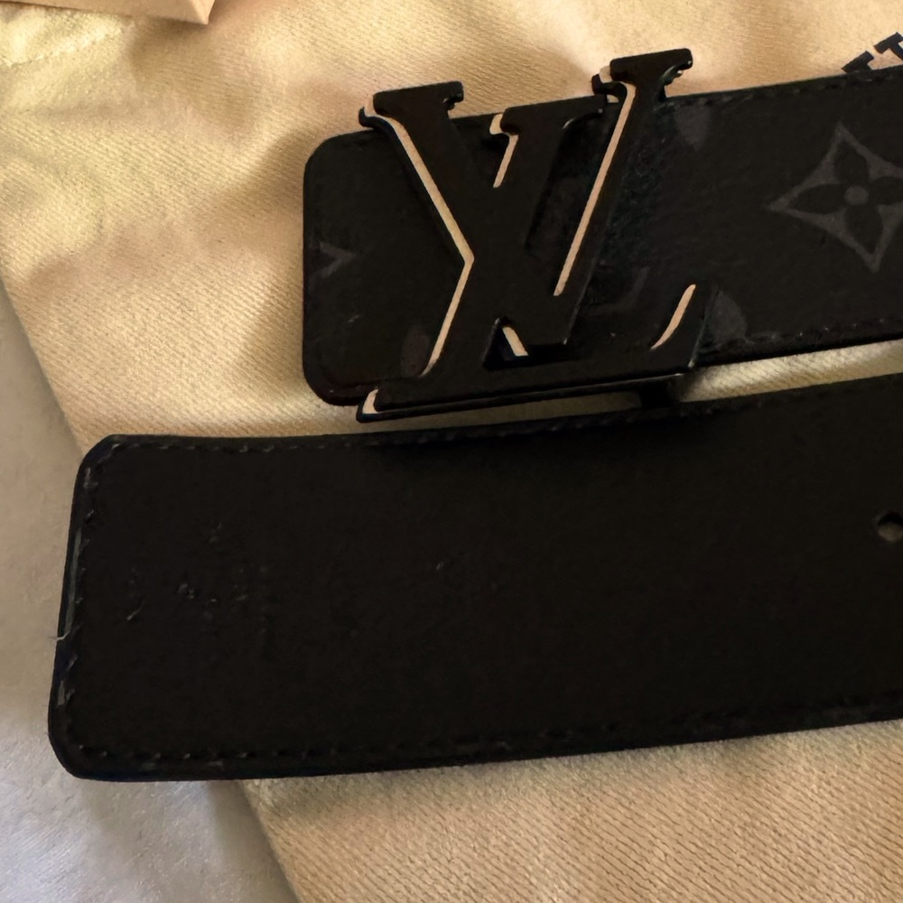 Louis Vuitton Black Belt with Signature LV Buckle